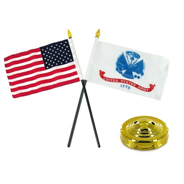Army White 4"x6" Flag Desk Table Stick Army White 4"x6" Flag Desk Table Stick